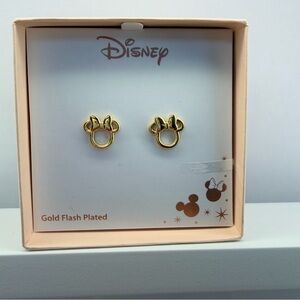 Disney Gold Minnie Mouse Earrings studs NWT